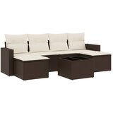 Maison Chic Seti vrtnega pohištva - Vrtna garnitura - Vrtni pohištvo set 7-delna z blazinami rjav poli ratan, (21803176) | Shoptok.si