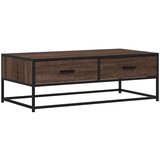 vidaXL Klubska mizica rjavi hrast 100x50x35 cm inž. les in kovina | Shoptok.si