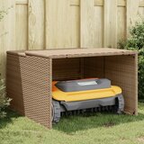 vidaXL Garaža za robotsko kosilnico bež 86x90x52/57 cm poli ratan | Shoptok.si