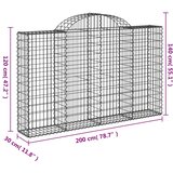  Lučne gabionske košare 12kom 200x30x120/140cm pocinčano željezo | shoptok.hr
