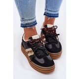 Boto Womens Platform Sneakers With Double Lacing Panther Black Niteria | Shoptok.si
