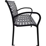  Vrtna klupa crna 116 cm od čelika i WPC-a | shoptok.hr