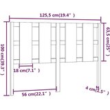  Uzglavlje za krevet bijelo 125 5x4x100 cm od masivne borovine | shoptok.hr