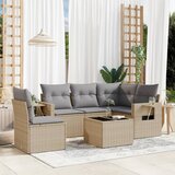 vidaXL 6-dijelni set vrtnih sofa s jastucima bež od poliratana | shoptok.hr