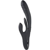 Playboy Rapid Rabbit - akumulatorski vibrator z izrastkom za klitoris (črna) | Shoptok.si
