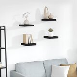  Plutajuće zidne police 4 kom crne 23 x 23,5 x 3,8 cm MDF | shoptok.hr