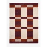 MADE Bordo rdeča/kremno bela ročno tkana preproga iz recikliranih vlaken 200x290 cm Franka – Cene