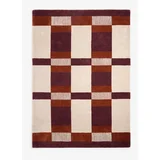 Bordo rdeča/kremno bela ročno tkana preproga iz recikliranih vlaken 200x290 cm Franka –
