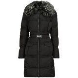 Guess Puhovke MARISOL LONG BELTED JACKET Črna | Shoptok.si