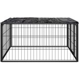  Ograda za pse s 4 panela crna 100 x 50 cm čelik obložen prahom | shoptok.hr