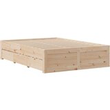 vidaXL Posteljni okvir brez vzmetnice s predali 140x190 cm borovina | Shoptok.si