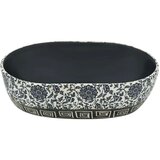 Nadgradni umivaonik crno-plavi ovalni 47 x 33 x 13 cm keramički | shoptok.hr