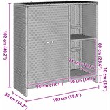 Ormarić za pohranu s policom Siva 100 x 36 x 102 cm Ratan | shoptok.hr