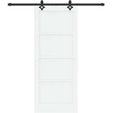  Klizna vrata Bijela i crna 83 x 202 cm Masivna borovina | shoptok.hr
