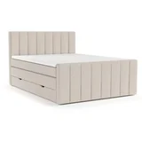 Bež boxspring postelja s prostorom za shranjevanje 180x200 cm Ruby –