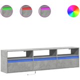 Maison Chic Stenska TV omarica - TV stojalo - Televizijska omarica z LED lučkami betonsko siva 180x31x45 cm, (21700939) Cene