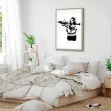  Slika - Banksy Mona Lisa with Rocket Launcher (1 Part) Vertical 60x90 U prirodnom drvenom okviru | shoptok.hr