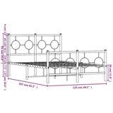 Metalni okvir kreveta uzglavlje i podnožje crni 120x200 cm | shoptok.hr