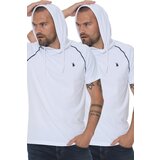 Dewberry DOUBLE SET T8570 HOODED MEN'S T-SHIRT-WHITE-WHITE | shoptok.hr