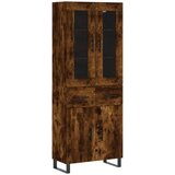 Maison Chic Visoka Komoda - Predalnik dimljen hrast 69,5x34x180 cm inženirski les, (21720480) Cene