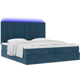  LED krevet za pohranu s madracem Tamno plava 200 x 200 cm | shoptok.hr