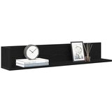 vidaXL Zidne police 2 kom crne 100x16,5x16,5 cm konstruirano drvo | shoptok.hr