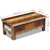 Stolić za kavu s ladicama 90x45x35 cm masivno obnovljeno drvo | shoptok.hr
