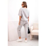 Kesi Włoski Women's viscose set with short sleeves and trousers grey | Shoptok.si