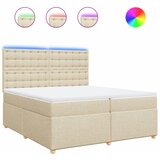  Krevet s oprugama i madracem krem 200 x 200 cm od tkanine | shoptok.hr