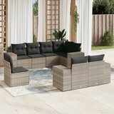 vidaXL 8-dijelni set vrtnih sofa od poliratana s jastucima svjetlosivi | shoptok.hr