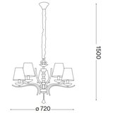 Ideal Lux luster na lancu pegaso 5xE14/28W/230V prečnik 72 cm zlatna | Eponuda.com