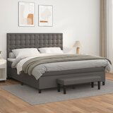 Maison Chic Box spring postelja - Vzmetna postelja z vzmetnico siva 180x200 cm umetno usnje SL14847, (21904822) | Shoptok.si