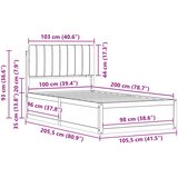  Krevetni okvir s tapiciranim uzglavljem Sivo-smeđa 100 x 200 cm | shoptok.hr