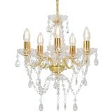 Luster s kristalnim perlama zlatni okrugli 5 x E14 Cijene