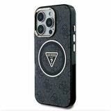 Guess IML 4G Glitter and Triangle Logo MagSafe Zadní Kryt pro iPhone 16 Pro Black Ovitek za telefon Vijolična | Shoptok.si