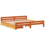  Posteljni okvir brez vzmetnice vošč. rjava 200x200 cm borovina, (21526601) | Shoptok.si