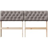 vidaXL Tapecirani uzglavlje Sivo-smeđa 140 cm Čvrsto borovo drvo | shoptok.hr