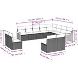 vidaXL 12-dijelni set vrtnih sofa od poliratana s jastucima crni | shoptok.hr