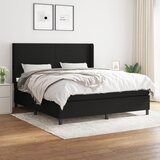 vidaXL Box spring postelja z vzmetnico črna 160x200 cm blago Cene