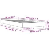  Okvir za krevet smeđi hrast 90 x 200 cm od konstruiranog drva | shoptok.hr