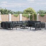  Sjedeća garnitura za vrt s jastukom 13 pcs Crna Čelik | shoptok.hr
