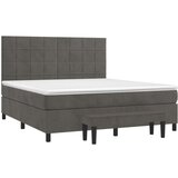  S oprugama i madracem tamnosivi 160x200 cm baršunasti | shoptok.hr