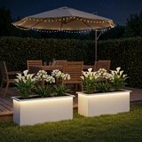  Vrtna posuda za sadnju s LED svjetlom 2 kom. Bijela - Bijela 40 x 100 x 40 cm 2 Cijene