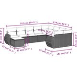 vidaXL 10-dijelni set vrtnih sofa s jastucima bež od poliratana | shoptok.hr