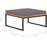  Tabure s jastukom 66x66x36 cm tamnosivi masivno drvo bagrema | Eponuda.com