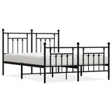  Metalni okvir kreveta uzglavlje i podnožje crni 150x200 cm | shoptok.hr