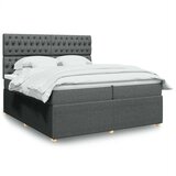  Krevet s oprugama i madracem tamnosivi 200 x 200 cm od tkanine | shoptok.hr