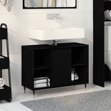 vidaXL Vanity enota Črni hrast Inženirski les Srednja | Shoptok.si