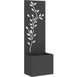 vidaXL Vrtni Sadič s Dekorativnom Pločom Crna 50 x 140 cm | shoptok.hr