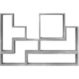 vidaXL Stenska polica betonsko siva 96x12x64 cm inženirski les | Shoptok.si